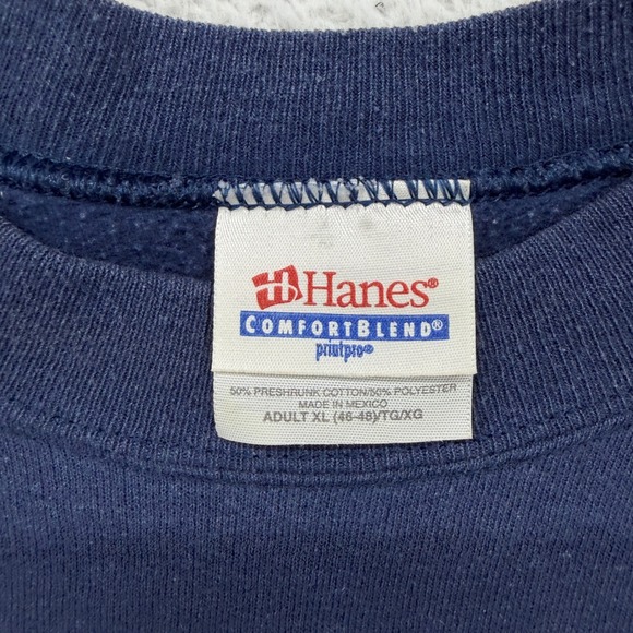 Vintage Hanes Roxboro Lynx Graphic Sweatshirt Navy Blue Mens XL Pullover 7004 - Picture 3 of 8